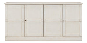 Sarreid Lionisio Buffet 75 - Elegant Stucco White Wood Cabinet With 4 Stylish Doors For Modern Homes White  R077-14w