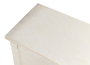 Sarreid Lionisio Buffet 75 - Elegant Stucco White Wood Cabinet With 4 Stylish Doors For Modern Homes White  R077-14w