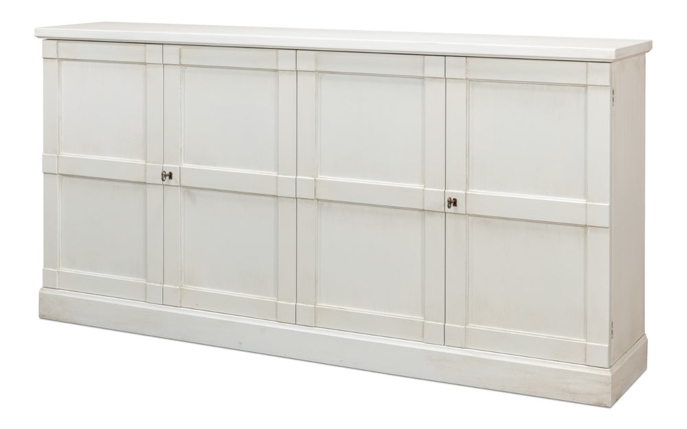 Sarreid Lionisio Buffet 75 In Cortina White Finish - Elegant Wood Buffet With 4 Stylish Doors For Storage White  R077-79w