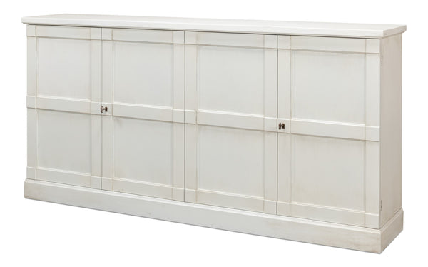 Sarreid Lionisio Buffet 75 In Cortina White Finish - Elegant Wood Buffet With 4 Stylish Doors For Storage White  R077-79w