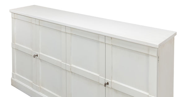 Sarreid Lionisio Buffet 75 In Cortina White Finish - Elegant Wood Buffet With 4 Stylish Doors For Storage White  R077-79w