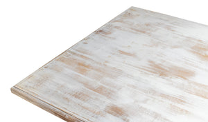 Sarreid Lionisio Trestle Table In Disrupted White - Elegant Wood Design For Modern Dining Spaces White  R085-16