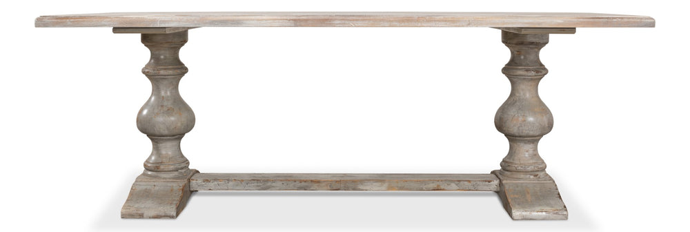 Sarreid Lionisio Trestle Table In Grey Oak - Stylish, Durable Wooden Design Perfect For Modern Dining Spaces Grey  R085-73