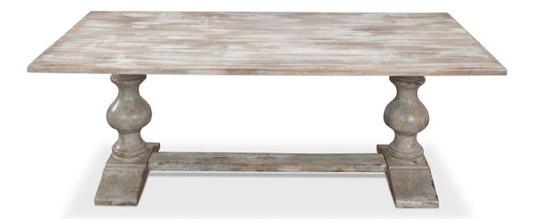 Sarreid Lionisio Trestle Table In Grey Oak - Stylish, Durable Wooden Design Perfect For Modern Dining Spaces Grey  R085-73