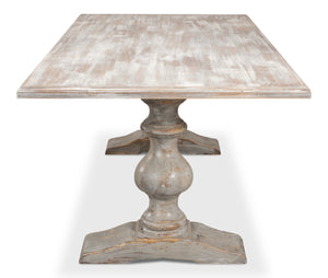 Sarreid Lionisio Trestle Table In Grey Oak - Stylish, Durable Wooden Design Perfect For Modern Dining Spaces Grey  R085-73