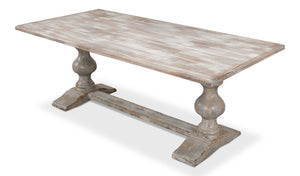 Sarreid Lionisio Trestle Table In Grey Oak - Stylish, Durable Wooden Design Perfect For Modern Dining Spaces Grey  R085-73