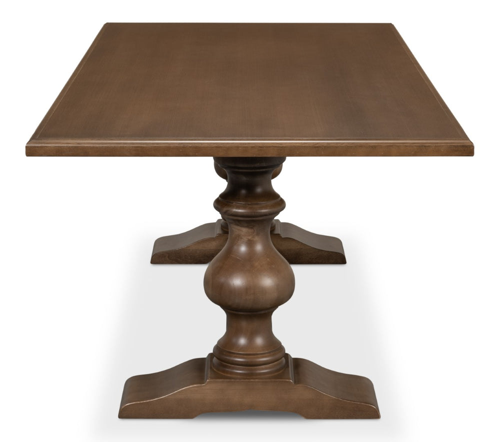 Sarreid Lionisio Trestle Table With Driftwood Finish - Rustic Charm For Your Dining Room Or Kitchen Decor Brown  R085-78