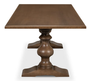 Sarreid Lionisio Trestle Table With Driftwood Finish - Rustic Charm For Your Dining Room Or Kitchen Decor Brown  R085-78