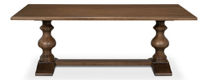 Sarreid Lionisio Trestle Table With Driftwood Finish - Rustic Charm For Your Dining Room Or Kitchen Decor Brown  R085-78