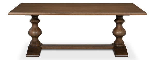 Sarreid Lionisio Trestle Table With Driftwood Finish - Rustic Charm For Your Dining Room Or Kitchen Decor Brown  R085-78