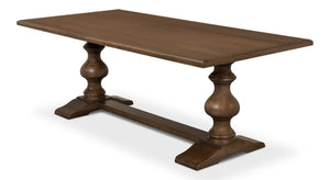 Sarreid Lionisio Trestle Table With Driftwood Finish - Rustic Charm For Your Dining Room Or Kitchen Decor Brown  R085-78