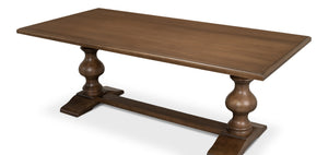 Sarreid Lionisio Trestle Table With Driftwood Finish - Rustic Charm For Your Dining Room Or Kitchen Decor Brown  R085-78