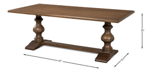 Sarreid Lionisio Trestle Table With Driftwood Finish - Rustic Charm For Your Dining Room Or Kitchen Decor Brown  R085-78