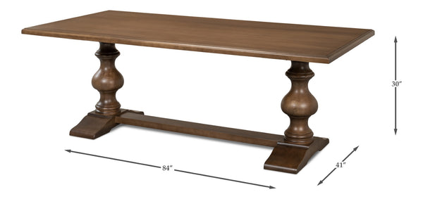 Sarreid Lionisio Trestle Table With Driftwood Finish - Rustic Charm For Your Dining Room Or Kitchen Decor Brown  R085-78