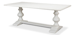 Sarreid Lionisio Trestle Table In Elegant Cortina White Finish - Stylish Wood Design For Any Space! White  R085-79