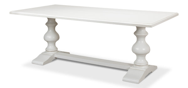 Sarreid Lionisio Trestle Table In Elegant Cortina White Finish - Stylish Wood Design For Any Space! White  R085-79