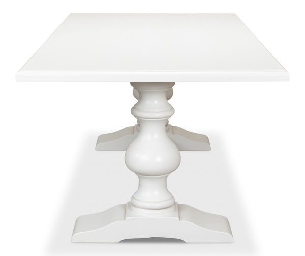 Sarreid Lionisio Trestle Table In Elegant Cortina White Finish - Stylish Wood Design For Any Space! White  R085-79