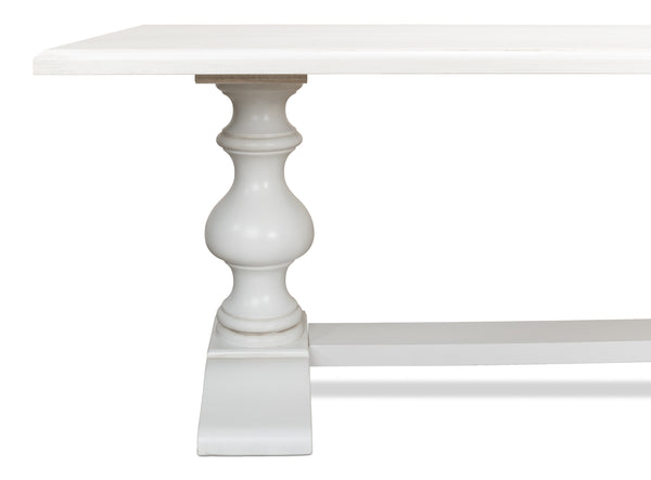 Sarreid Lionisio Trestle Table In Elegant Cortina White Finish - Stylish Wood Design For Any Space! White  R085-79
