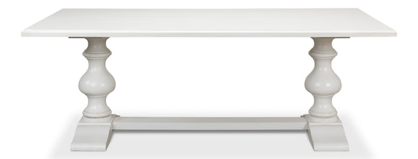 Sarreid Lionisio Trestle Table In Elegant Cortina White Finish - Stylish Wood Design For Any Space! White  R085-79