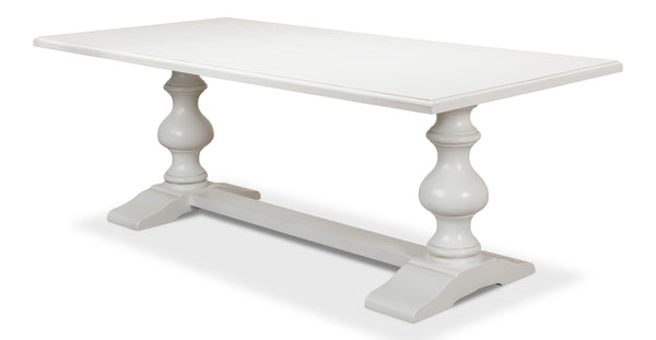 Sarreid Lionisio Trestle Table In Elegant Cortina White Finish - Stylish Wood Design For Any Space! White  R085-79