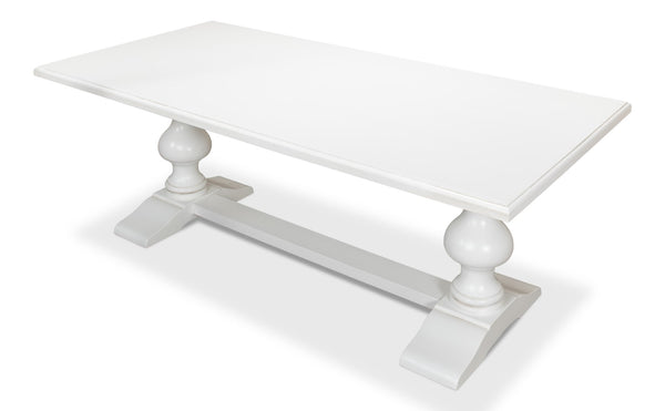 Sarreid Lionisio Trestle Table In Elegant Cortina White Finish - Stylish Wood Design For Any Space! White  R085-79