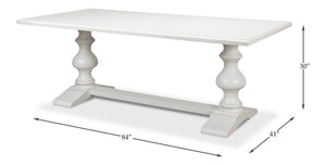 Sarreid Lionisio Trestle Table In Elegant Cortina White Finish - Stylish Wood Design For Any Space! White  R085-79