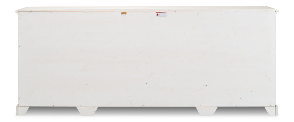 Sarreid Crested Wall Cabinet - Elegant White Finish With 4 Doors, 4 Keys & 4 Adjustable Shelves For Storage White  R110-37