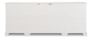 Sarreid Crested Wall Cabinet - Elegant White Finish With 4 Doors, 4 Keys & 4 Adjustable Shelves For Storage White  R110-37