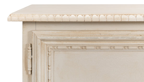 Sarreid 2 Door Sideboard In Bright Lime & White - Stylish Storage With Adjustable Shelf & Tulipwood Accent Beige  R229-69