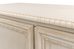 Sarreid 2 Door Sideboard In Bright Lime & White - Stylish Storage With Adjustable Shelf & Tulipwood Accent Beige  R229-69