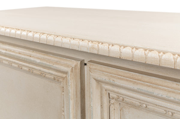 Sarreid 2 Door Sideboard In Bright Lime & White - Stylish Storage With Adjustable Shelf & Tulipwood Accent Beige  R229-69