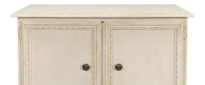 Sarreid 2 Door Sideboard In Bright Lime & White - Stylish Storage With Adjustable Shelf & Tulipwood Accent Beige  R229-69