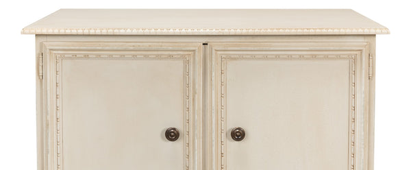 Sarreid 2 Door Sideboard In Bright Lime & White - Stylish Storage With Adjustable Shelf & Tulipwood Accent Beige  R229-69