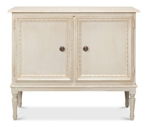 Sarreid 2 Door Sideboard In Bright Lime & White - Stylish Storage With Adjustable Shelf & Tulipwood Accent Beige  R229-69