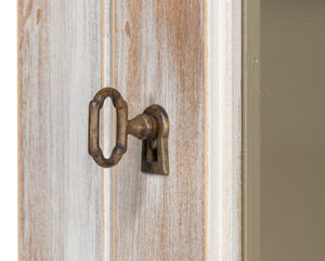 Sarreid Center Media Unit & Hutch - Stylish White Solid Pine Design With Chic Disrupted Finish For Elegance White  R242-16