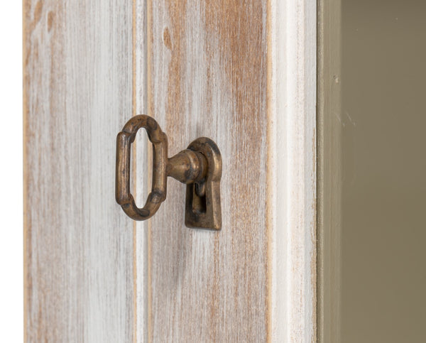 Sarreid Center Media Unit & Hutch - Stylish White Solid Pine Design With Chic Disrupted Finish For Elegance White  R242-16