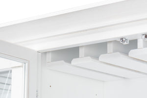 Sarreid Center Media Unit & Hutch - Elegant Solid Pine Design In Cortina White For Stylish Living Spaces White  R242-79