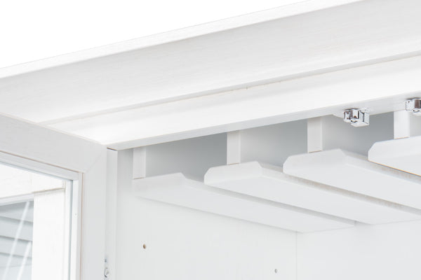 Sarreid Center Media Unit & Hutch - Elegant Solid Pine Design In Cortina White For Stylish Living Spaces White  R242-79