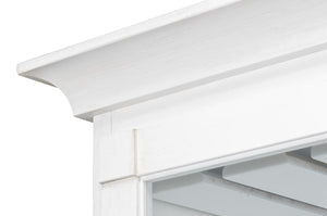 Sarreid Center Media Unit & Hutch - Elegant Solid Pine Design In Cortina White For Stylish Living Spaces White  R242-79