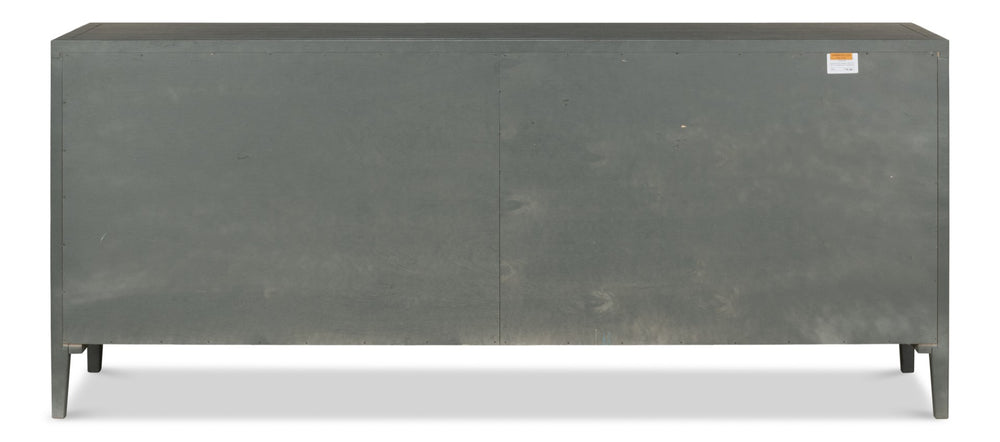 Sarreid Blanco 4 Door Buffet In Elegant Stone Grey - Stylish Mdf With Adjustable Shelves & Ash Veneer Design Grey  R247-01