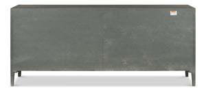 Sarreid Blanco 4 Door Buffet In Elegant Stone Grey - Stylish Mdf With Adjustable Shelves & Ash Veneer Design Grey  R247-01