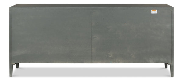 Sarreid Blanco 4 Door Buffet In Elegant Stone Grey - Stylish Mdf With Adjustable Shelves & Ash Veneer Design Grey  R247-01