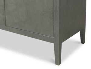 Sarreid Blanco 4 Door Buffet In Elegant Stone Grey - Stylish Mdf With Adjustable Shelves & Ash Veneer Design Grey  R247-01