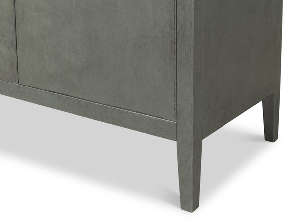 Sarreid Blanco 4 Door Buffet In Elegant Stone Grey - Stylish Mdf With Adjustable Shelves & Ash Veneer Design Grey  R247-01