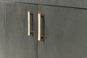 Sarreid Blanco 4 Door Buffet In Elegant Stone Grey - Stylish Mdf With Adjustable Shelves & Ash Veneer Design Grey  R247-01