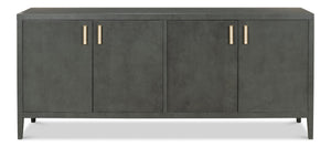 Sarreid Blanco 4 Door Buffet In Elegant Stone Grey - Stylish Mdf With Adjustable Shelves & Ash Veneer Design Grey  R247-01