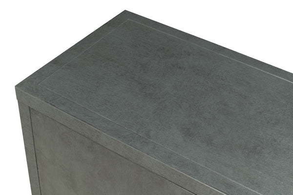 Sarreid Blanco 4 Door Buffet In Elegant Stone Grey - Stylish Mdf With Adjustable Shelves & Ash Veneer Design Grey  R247-01