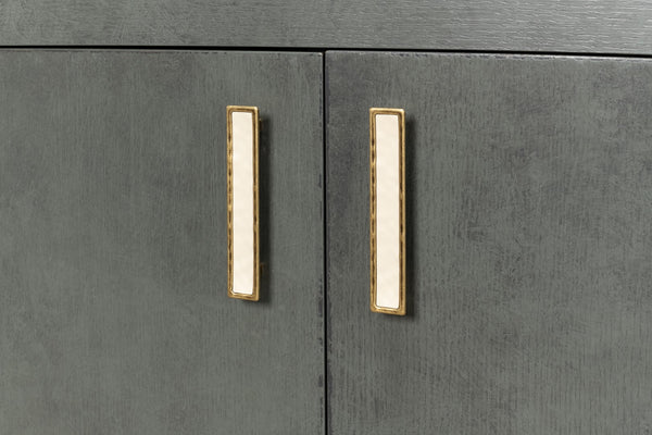 Sarreid Blanco 4 Door Buffet In Elegant Stone Grey - Stylish Mdf With Adjustable Shelves & Ash Veneer Design Grey  R247-01