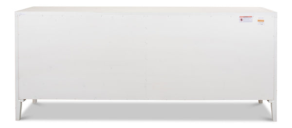 Sarreid Blanco 4 Door Buffet In Cortina White – Stylish Storage With 2 Adjustable Shelves & Mdf Finish White  R247-79