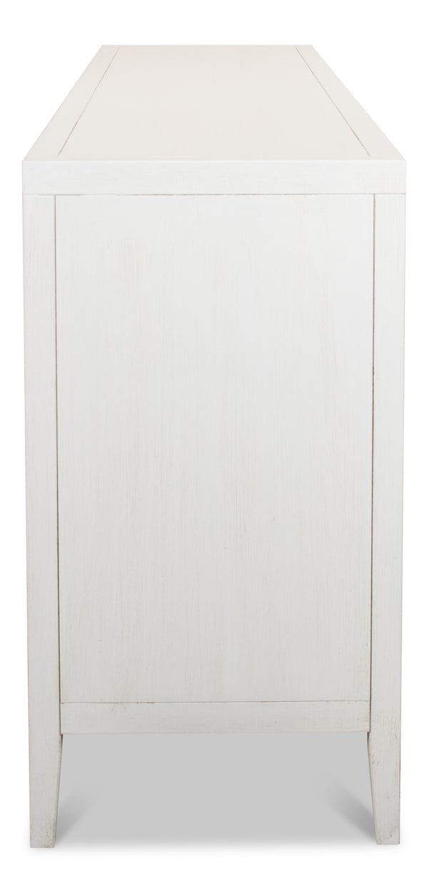 Sarreid Blanco 4 Door Buffet In Cortina White – Stylish Storage With 2 Adjustable Shelves & Mdf Finish White  R247-79